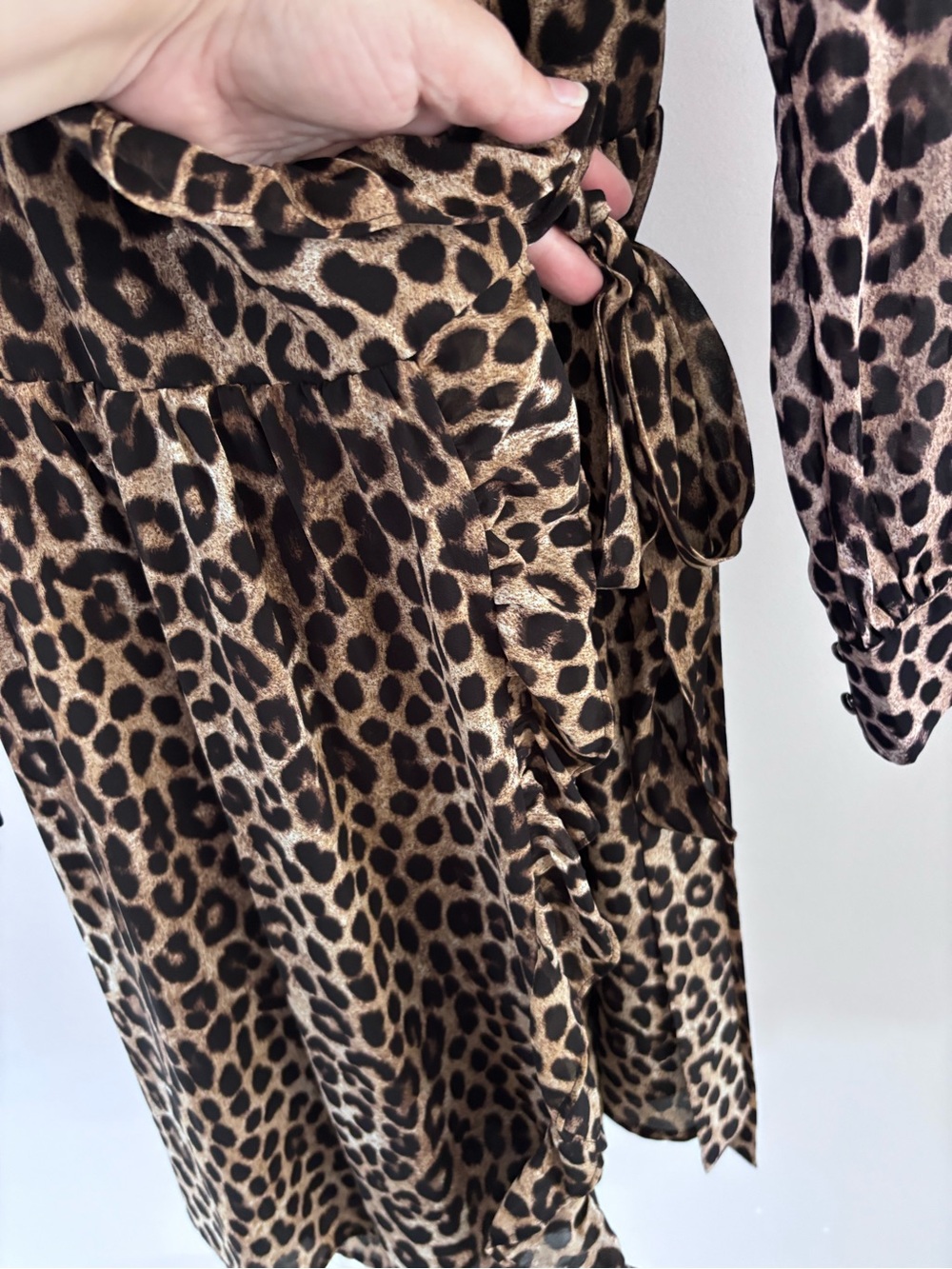 Michael by Michael Kors Leopard Wrap Dress - Brown Black - Picture 4 of 4